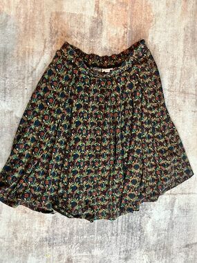 Floral Circle Skirt - Black Multi